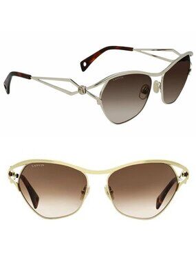 Lanvin Mother & Child LNV114S 740 58mm Cat Eye Sunglasses Gold / Brown Gradient